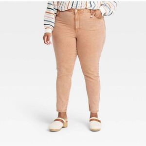 🆕👖Knox Rose Mid-Rise Relaxed-Fit Skinny Jeans, Light Brown